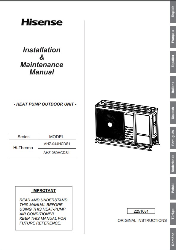 User manual Hisense HQD20058SV (English - 36 pages)